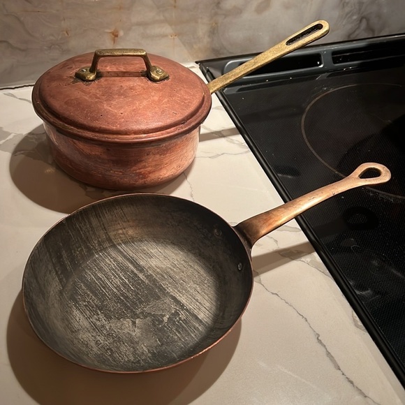 Set of 3 Vintage Copper Cookware Lid Fits Both Pot and Pan - Picture 3 of 5